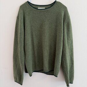 Bella Bliss Cashmere Sweater Size 12Y 12 Green Elbow Patches